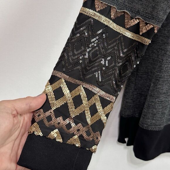 Maurices Sweater Knit Top M Gray Sequins Pullover Embellished Pullover NEW - Picture 5 of 11